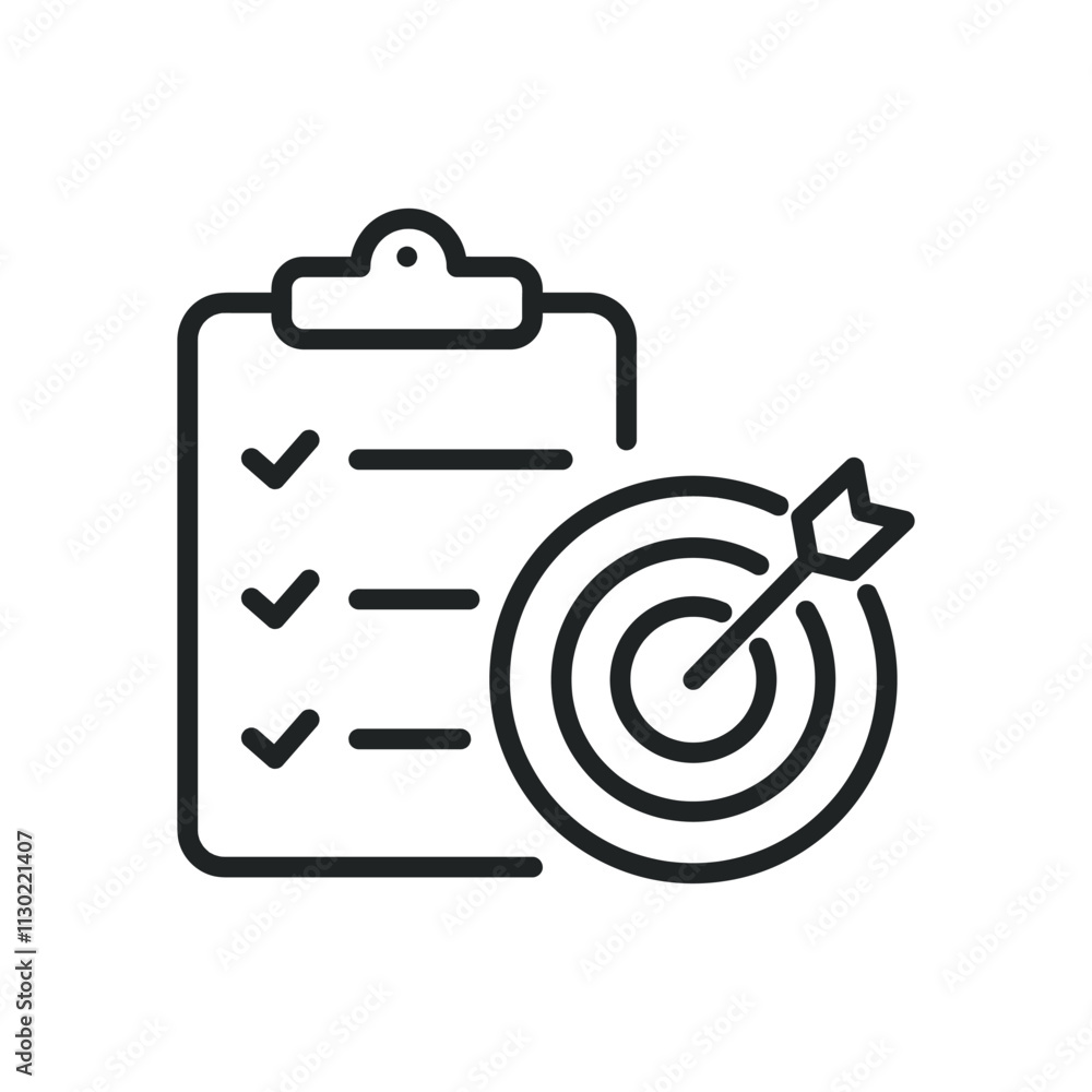 Poster target thin line icons. editable stroke and perfect pixel on transparent background