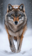 Obraz premium gray wolf in snow