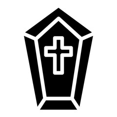 Obraz premium Coffin Cross Death Glyph Icon