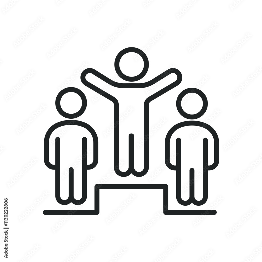 Poster winner thin line icons. editable stroke and perfect pixel on transparent background