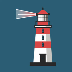 A flat vector illustration of lighthouse drawing isolated for web design and app icons