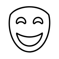 Obraz premium funny mask icon, fools day line art, april fools icon - simple black line art icon of funny mask, for april fools celebrations fools day vector art 