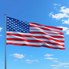 Fototapeta premium american flag on sky