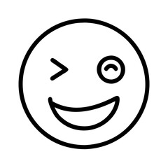 Obraz premium mischievous wink icon, fools day line art, april fools icon - simple black line art icon of mischievous wink, for april fools celebrations fools day vector art 