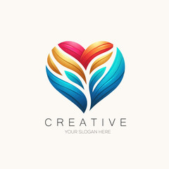 Vibrant Love Shape Care logo design