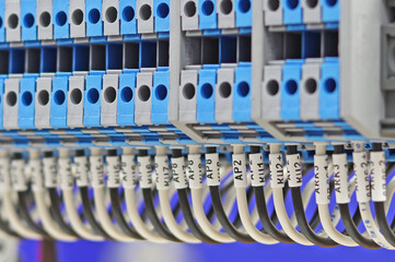 Marking of electrical wires using thermal printing on vinyl tape.