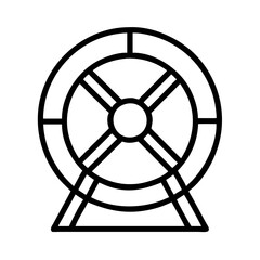 Obraz premium hamster wheel icon, pet day line art, pet day icon - simple black line art icon of hamster wheel, for pet day celebrations pet day vector art 