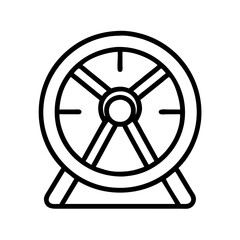 Obraz premium hamster wheel icon, pet day line art, pet day icon - simple black line art icon of hamster wheel, for pet day celebrations pet day vector art 