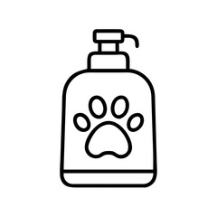 Obraz premium pet shampoo bottle icon, pet day line art, pet day icon - simple black line art icon of pet shampoo bottle, for pet day celebrations pet day vector art 