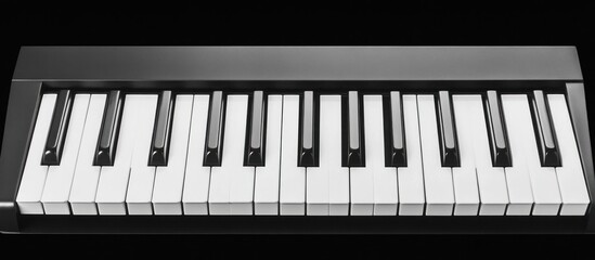 Fototapeta premium Black and White Piano Keyboard Close-up Studio Shot