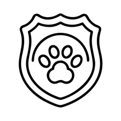 Obraz premium animal rescue badge icon, pet day line art, pet day icon - simple black line art icon of animal rescue badge, for pet day celebrations pet day vector art 
