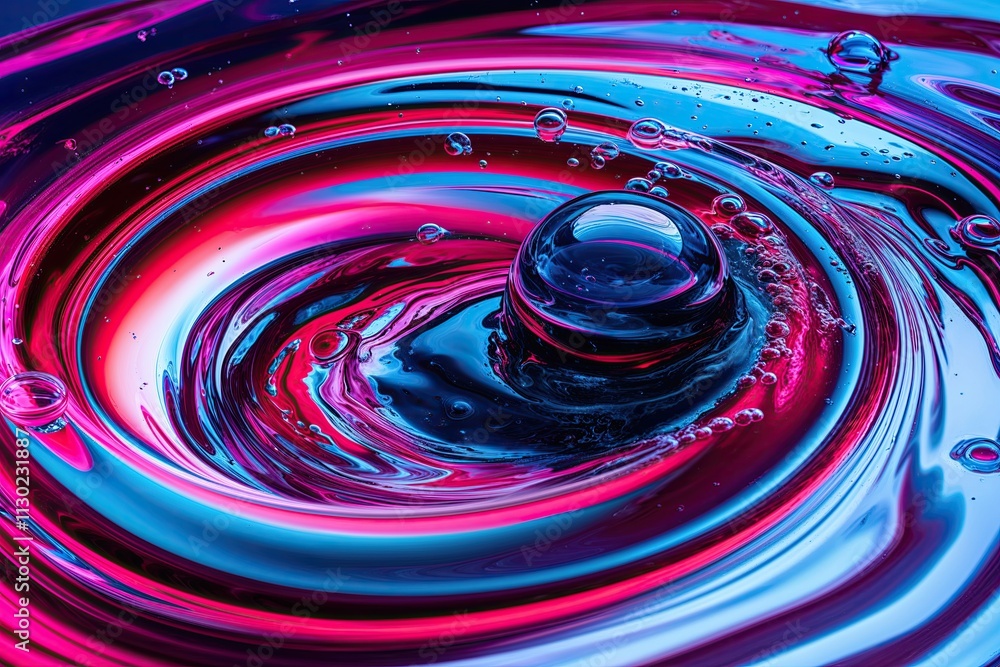 Aufkleber dynamic water swirls with bubbles and fluid patterns