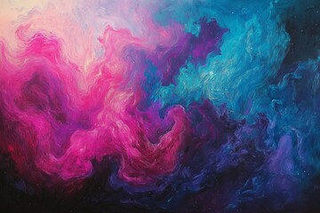 Obraz premium Abstract swirling paint, cosmic hues.