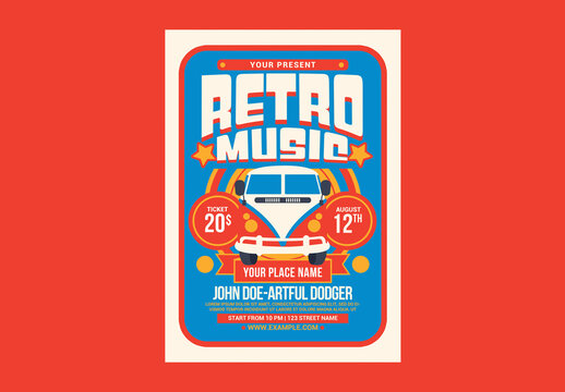 Retro Hippies Music Flyer