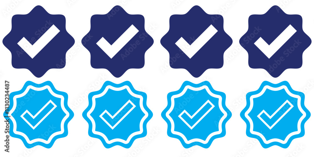 Poster check mark icon vector set. check box icon with right or yes checkmark icons. tick box, checkbox sym