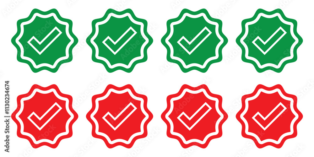 Poster check mark icon vector set. check box icon with right or yes checkmark icons. tick box, checkbox sym