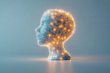 Minimalist Digital Face with Warm Lighting Effect