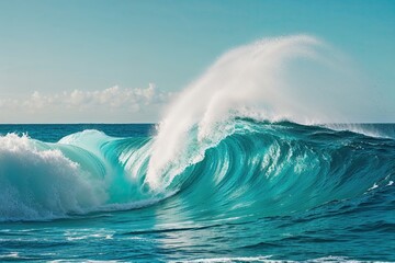 Fototapeta premium Tranquil Ocean Waves in Serene Turquoise Waters