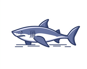 Fototapeta premium logo shark on white background.
