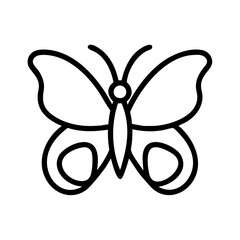 butterfly icon, easter day line art, easter day icon - simple black line art icon of butterfly, for easter day celebrations. easter day vector art.
