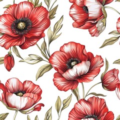 seamless pattern with poppies