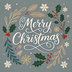 Fototapeta premium Christmas text is beautifully designed,ai generative 