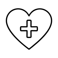 Obraz premium heart with cross icon, easter day line art, easter day icon - simple black line art icon of heart with cross, for easter day celebrations. easter day vector art.