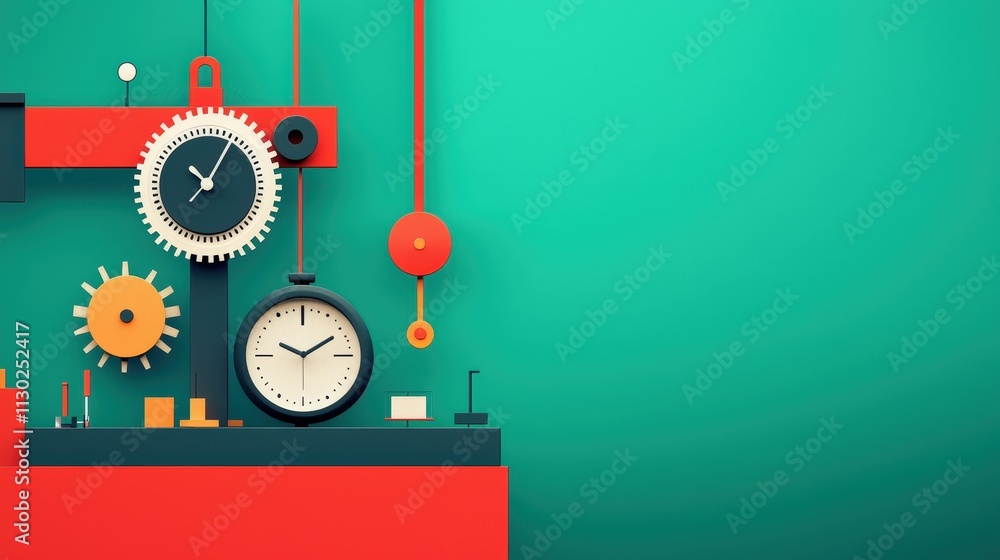 Aufkleber a clockwork mechanism symbolizing the interconnection of scientific theories over time.