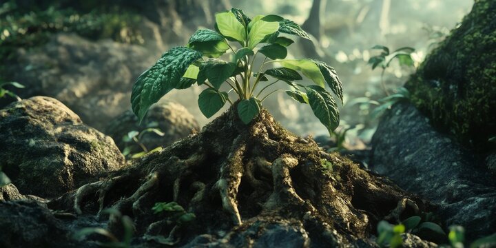 Exploration of plants featuring a rare mandrake plant Mandragora officinarum in its natural environment. This study of plants highlights the unique characteristics of the mandrake.