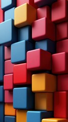 A vibrant arrangement of colorful blocks in a structured pattern.