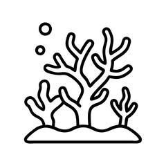 Obraz premium coral reef icon, earth day line art, earth day icon - simple black line art icon of coral reef, symbolizing earth day celebrations. earth day vector art.