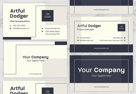 Blue And White Business Card