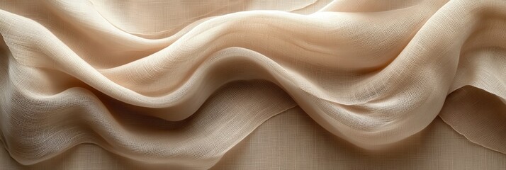 Obraz premium Luxurious Wavy Pattern Wallpaper, Golden Hue, Swirling Texture, Beige Canvas Background, Overhead Shot, Interior Decor