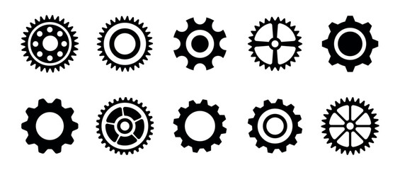 Gear setting icon set. Gear setting icon collection isloated on white background vector illustration.