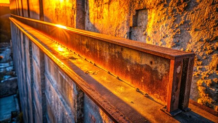 Obraz premium Bird's Eye View Steel Beam Wall Support Structure - Industrial Architecture Photography