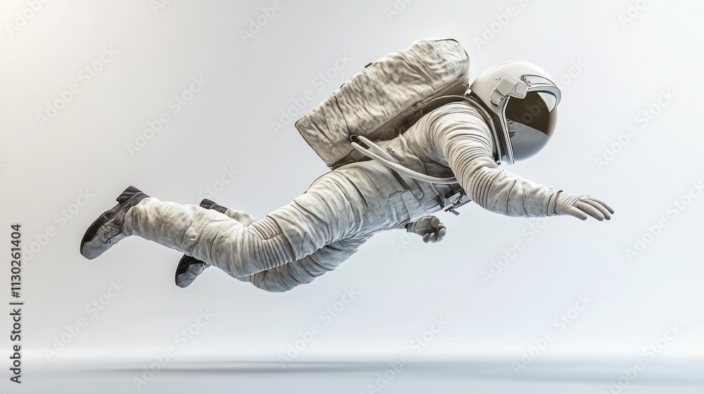 Aufkleber an astronaut in a spacesuit appears to float in a weightless environment.