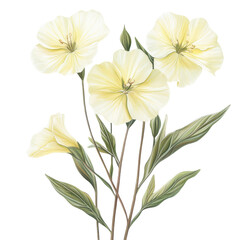 Fototapeta premium Evening Primrose Flower Isolated for Design Use Transparent PNG background.