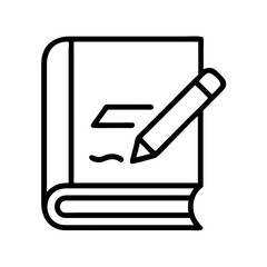 book signing icon, book day line art, book day icon - simple black line art icon of book signing, for book day celebrations. book day vector art.