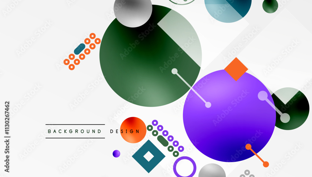 Poster Circles and elements geometric abstract background