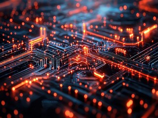 Obraz premium Technology high tech abstract background, scientific progress