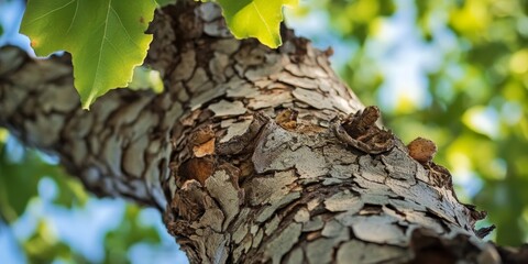 Bark of plane tree showcases regeneration, as the plane tree s bark regenerates similarly to a...