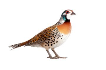 A colorful bird with a distinctive plumage, featuring a mix of orange, green, and black patterns, often found in open fields and grasslands.