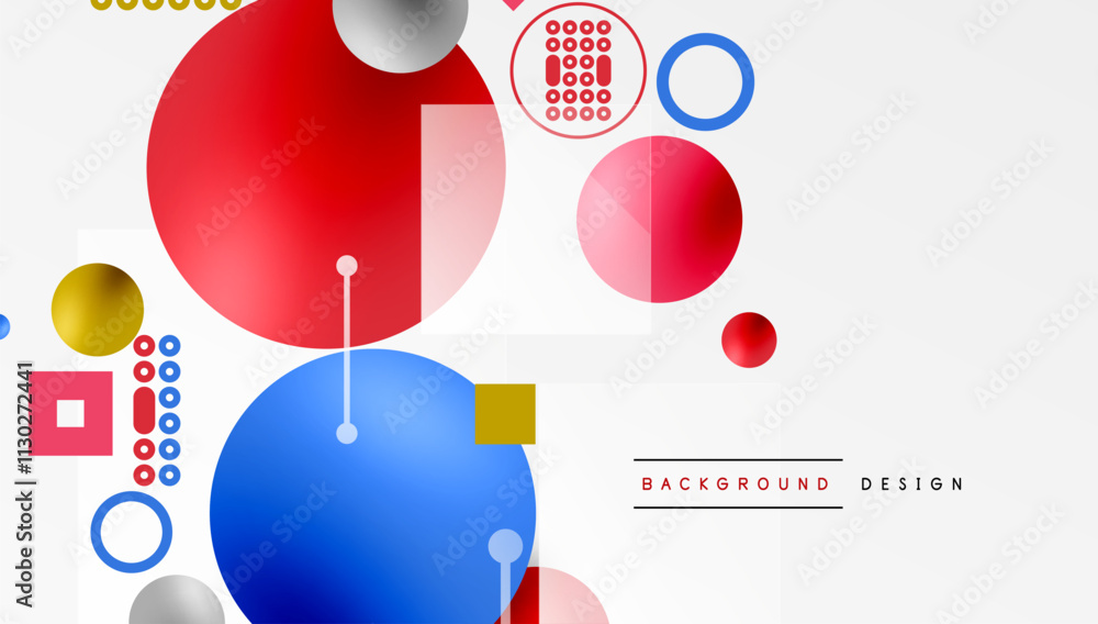 Poster Circles and elements geometric abstract background