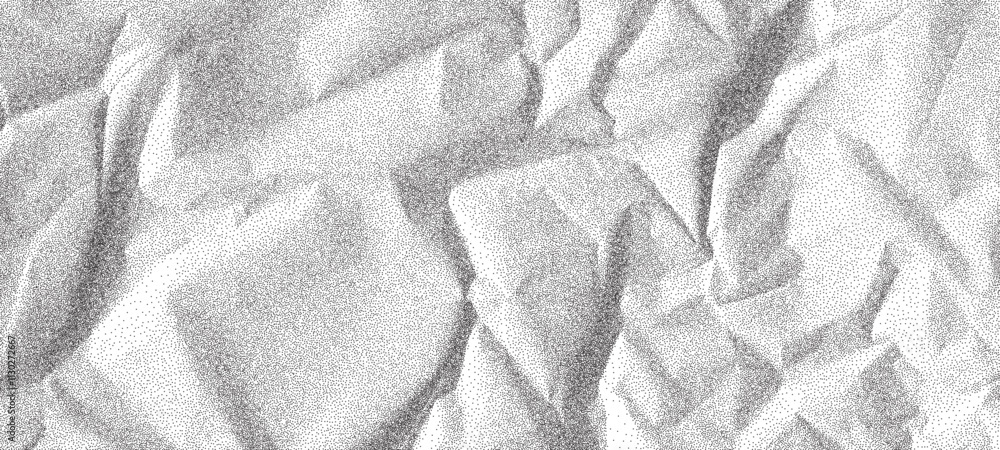 Poster Wrinkled noise background with distressed paper texture. Vector design featuring dust, grain, and rough scratches for a retro, gritty effect. Black and white abstract overlay.