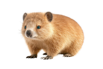 Fototapeta premium A small, furry mammal with a rounded body, short legs, and a curious expression.