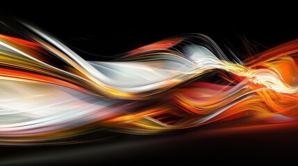 Abstract Orange and White Wave Design