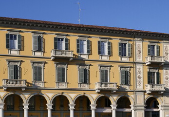 Obraz premium Historic palace in Garibaldi square, Alessandria, Piedmont, Italy