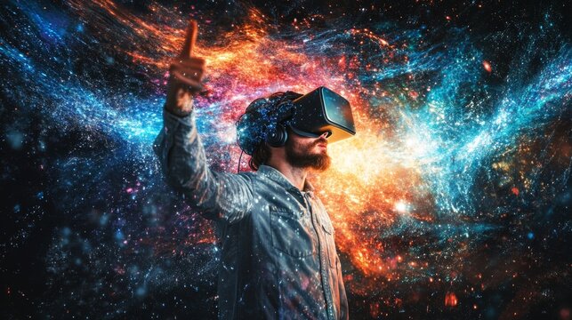 Invitation banner to the information technology conference. IT webinar invitation design. Announcement poster concept in digital glitch style. Futuristic background with place for text. Vector eps 10.