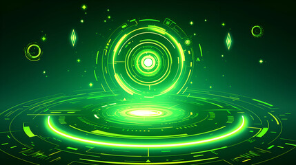 Futuristic Green Tech Interface Abstract Design
