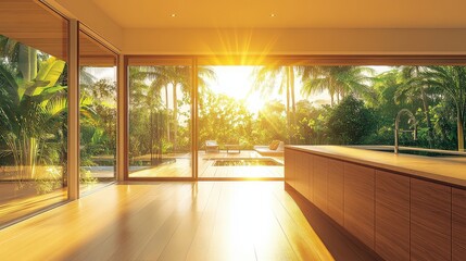 Fototapeta premium Elevate Your Cooking Experience with a Bright Modern Kitchen Design and Minimalist Home Aesthetics